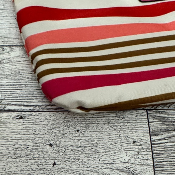 Coach Pink and Orange Striped Pouch - Picture 4 of 7